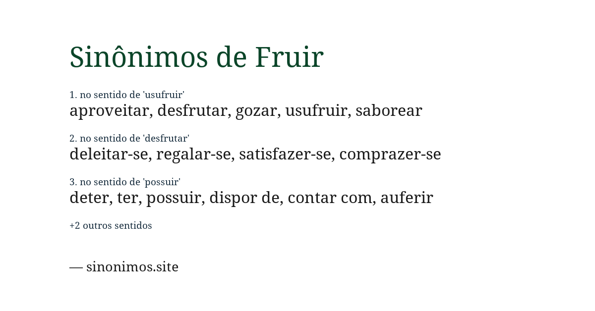 Sinônimo de fruir