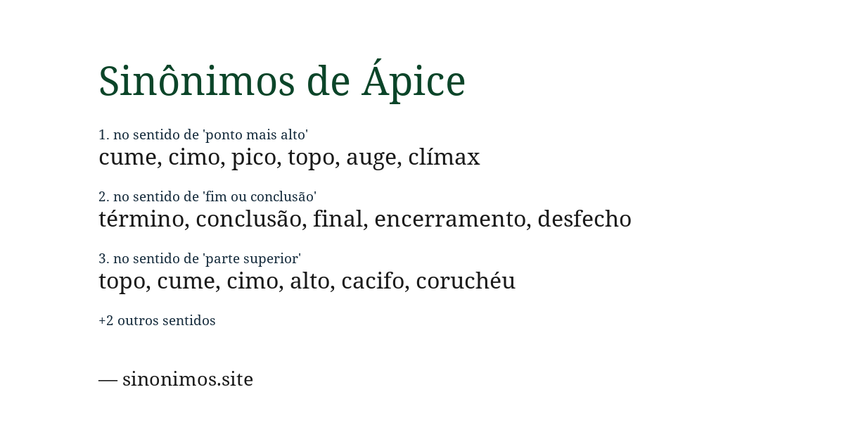 Sinônimo de ápice