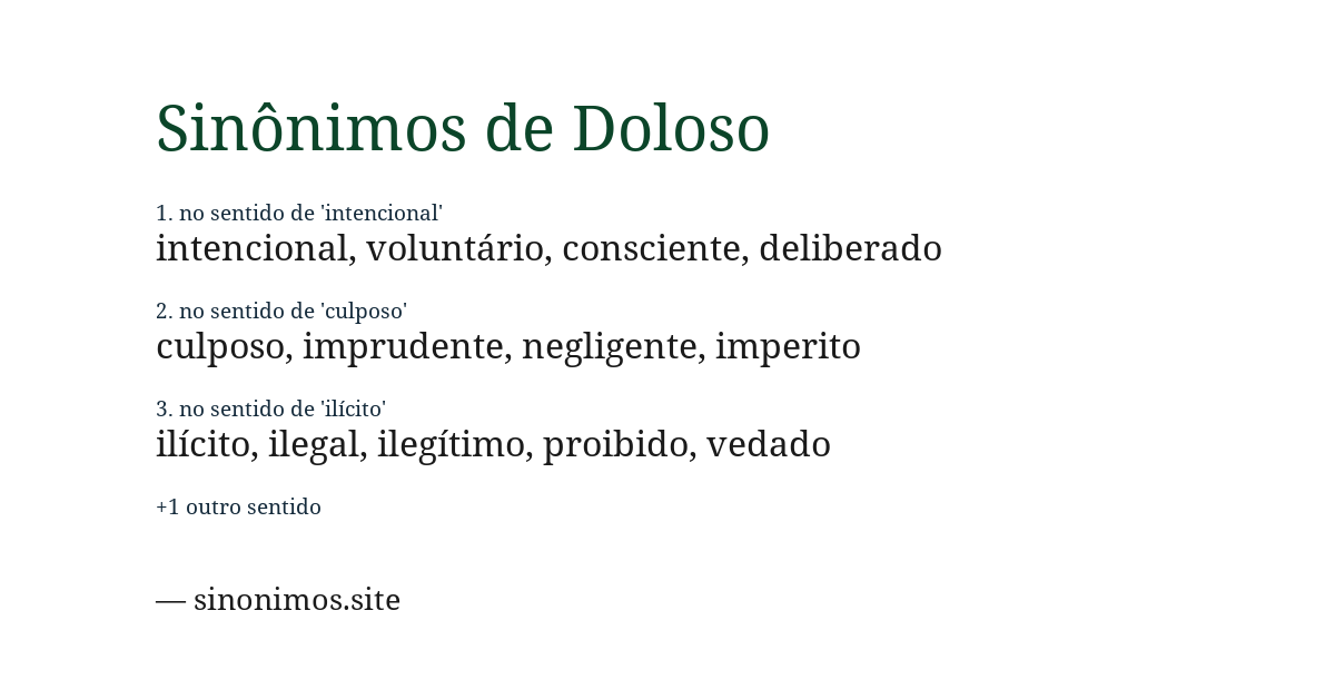 Sinônimo de doloso