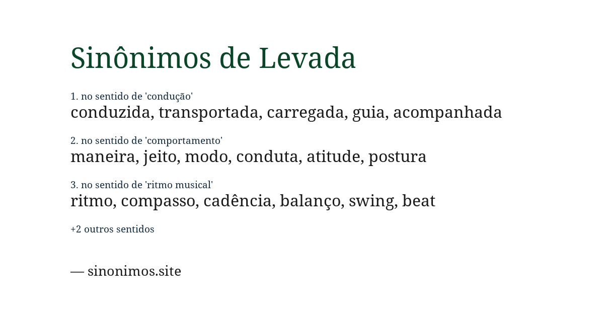 Sinônimo de levada