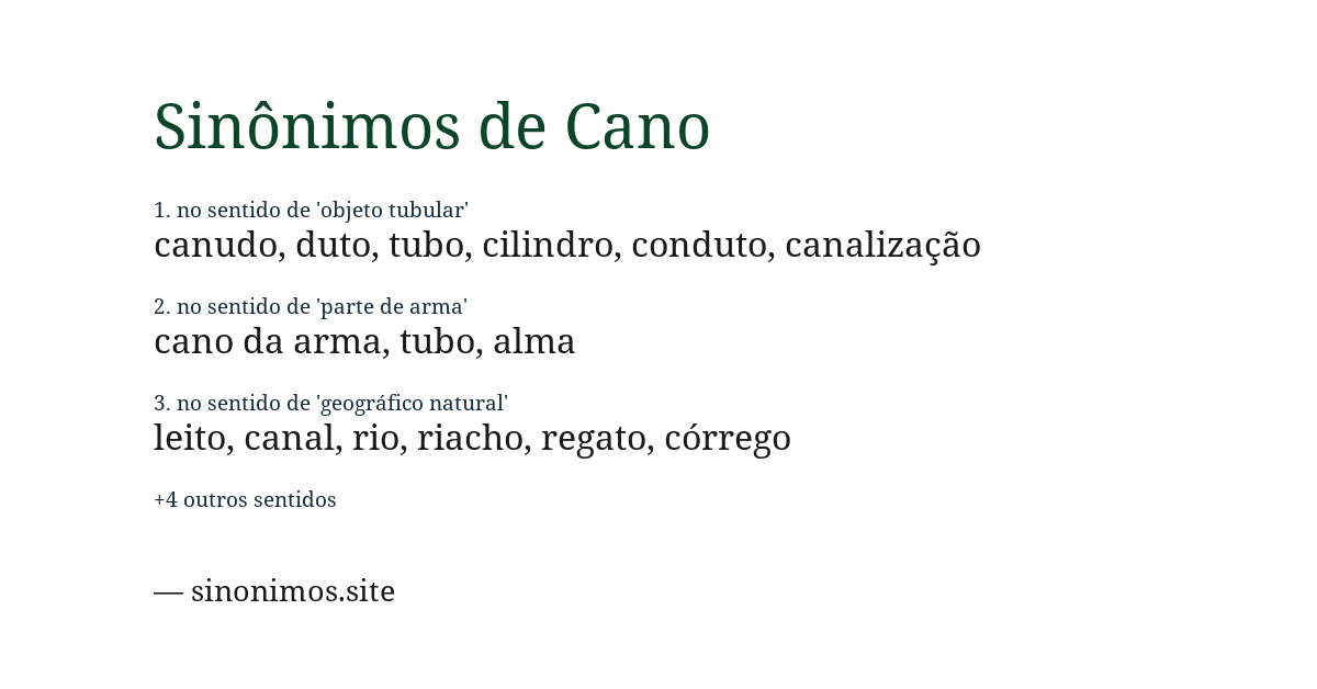 Sinônimo de cano