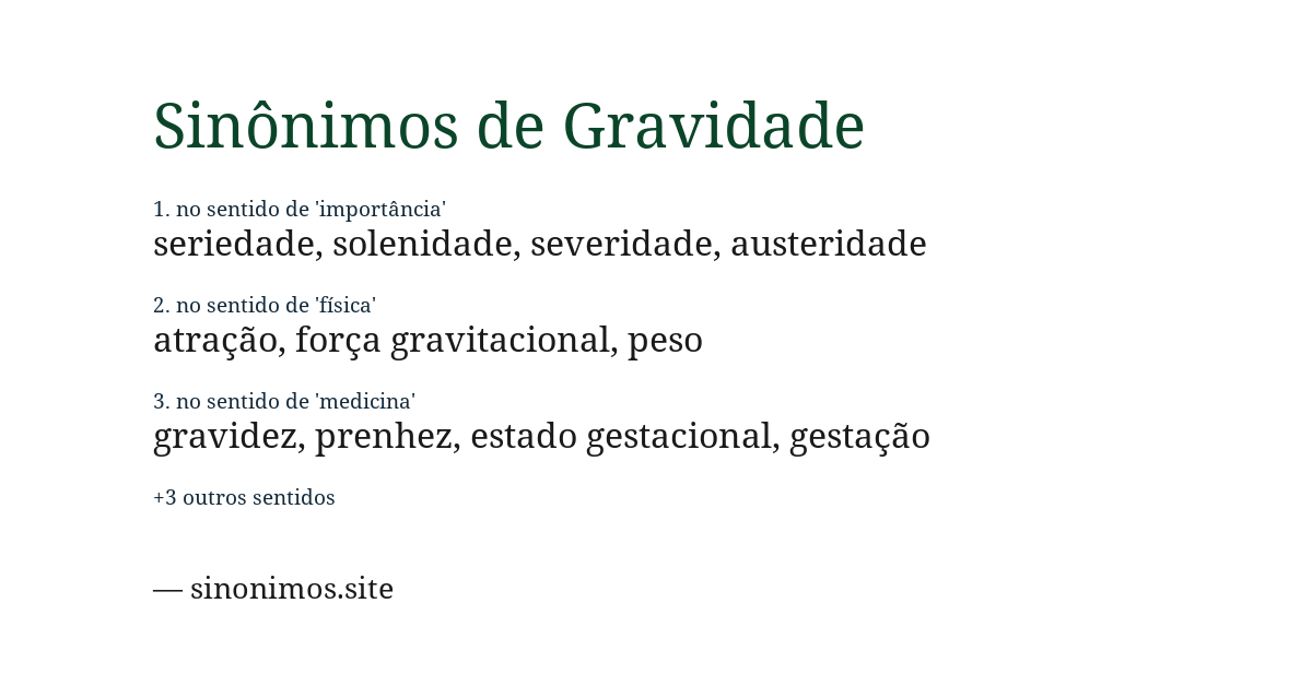 Sinônimo de gravidade