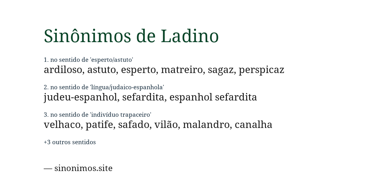 Sinônimo de ladino