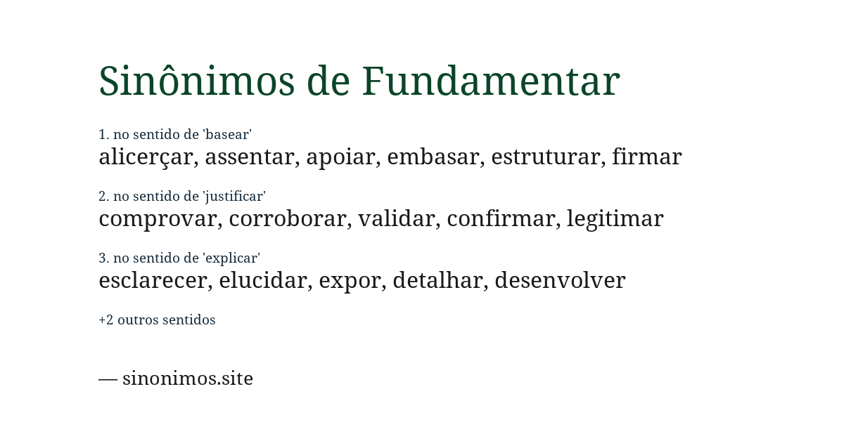 Sinônimo de fundamentar