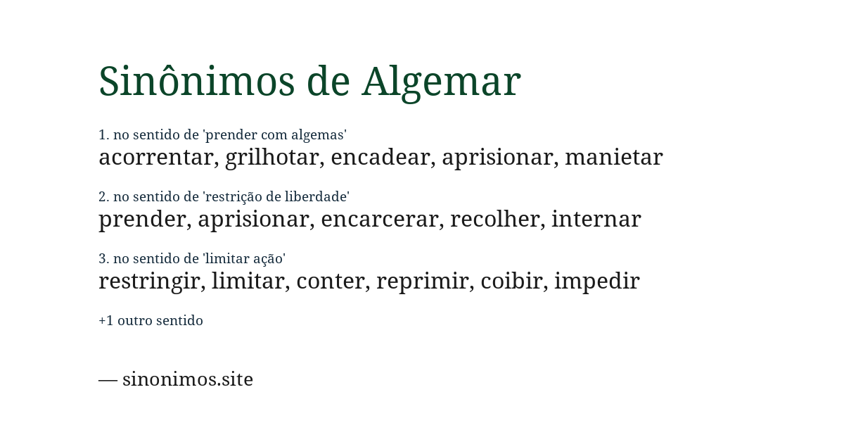 Sinônimo de algemar