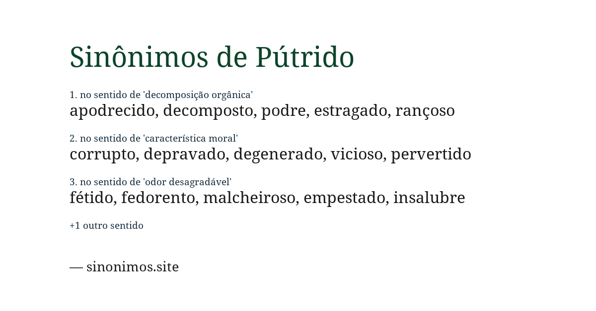 Sinônimo de pútrido