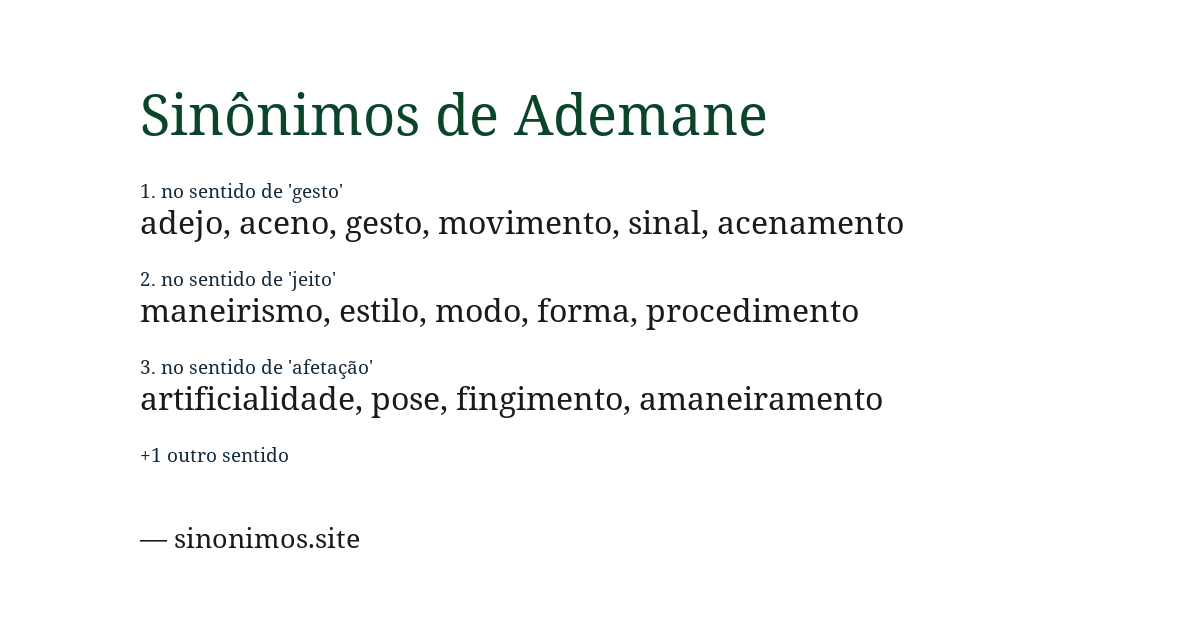Sinônimo de ademane