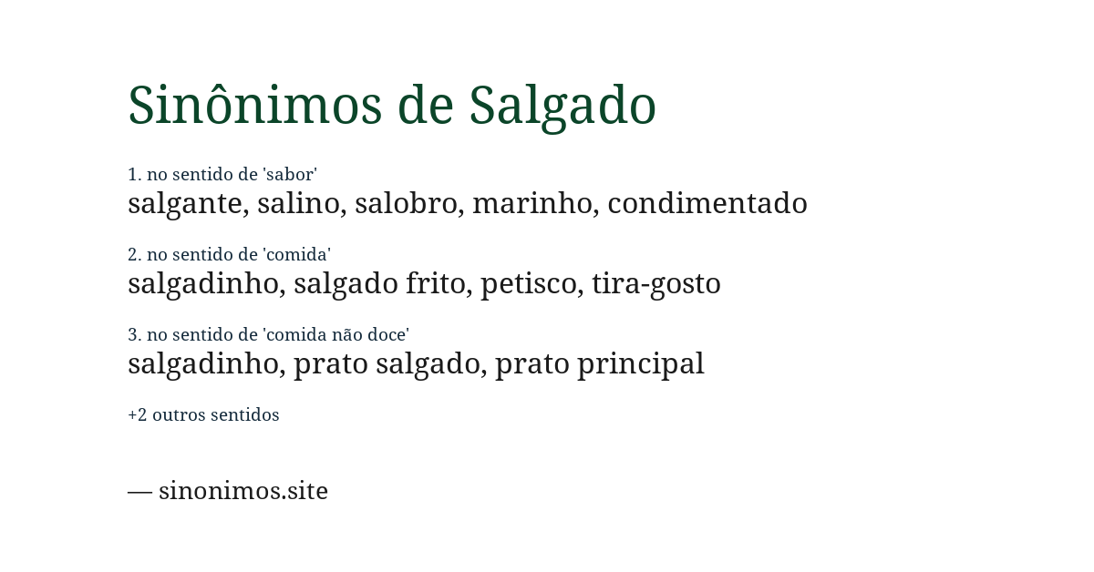 Sinônimo de salgado