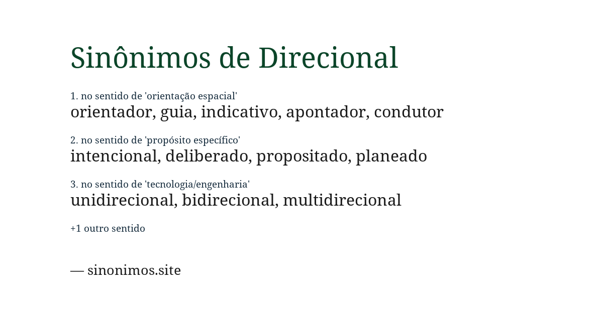 Sinônimo de direcional