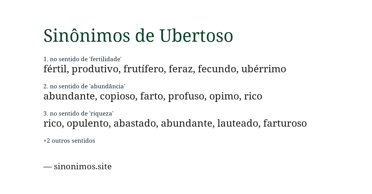 Sinônimo de ubertoso