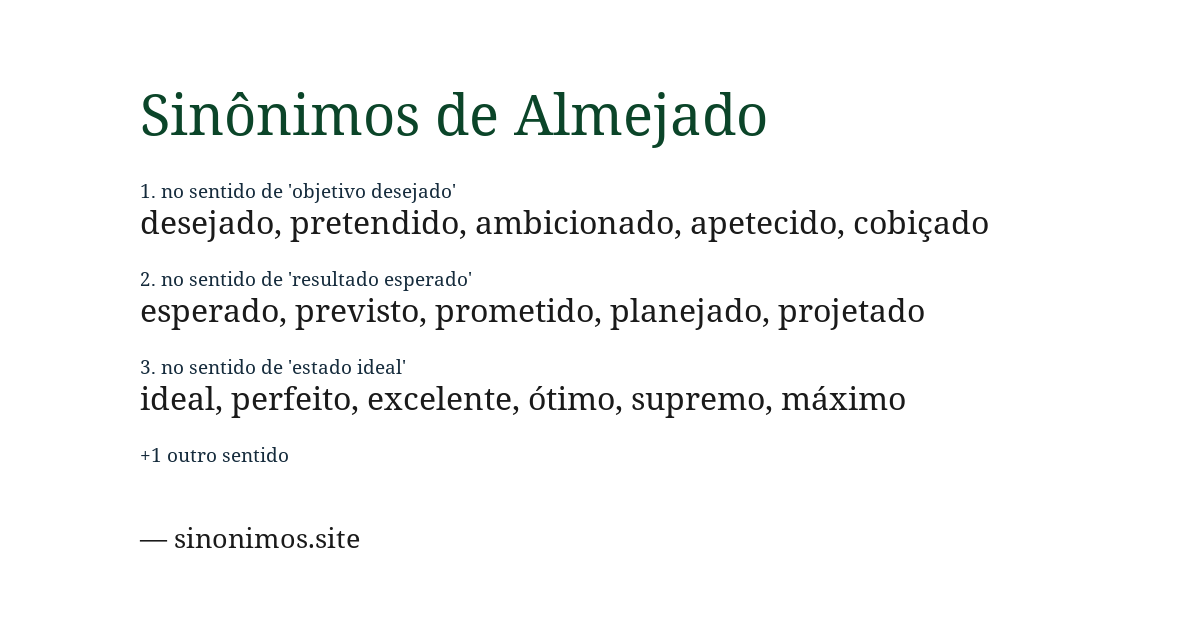 Sinônimo de almejado