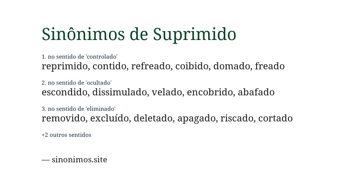 Sinônimo de suprimido