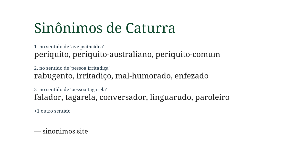 Sinônimo de caturra
