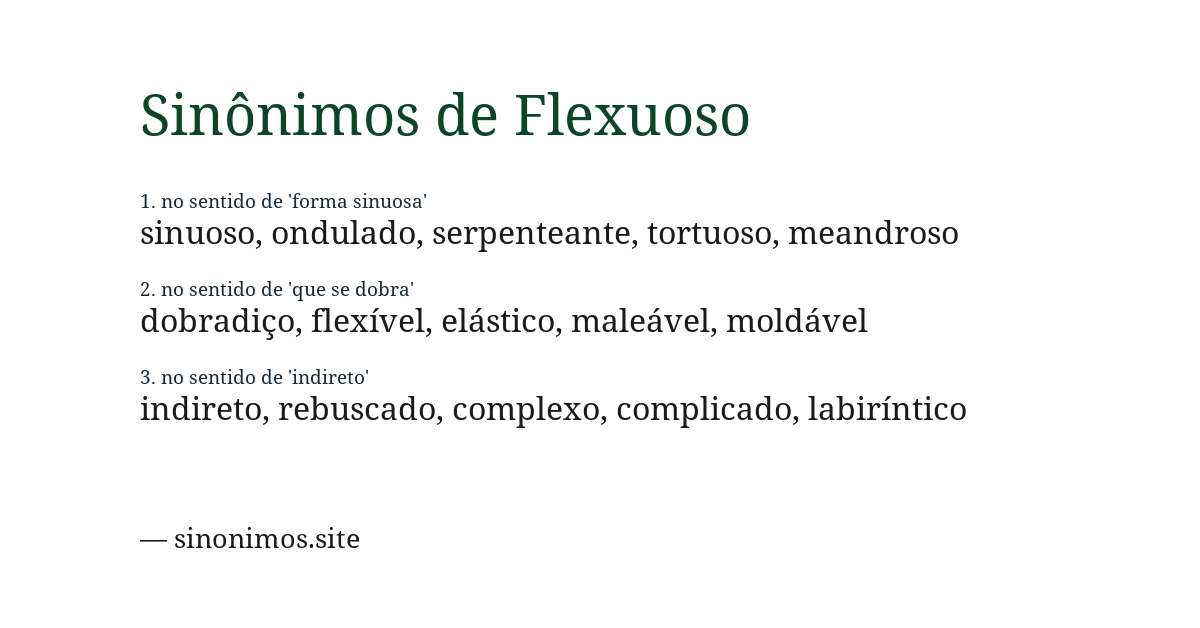 Sinônimo de flexuoso