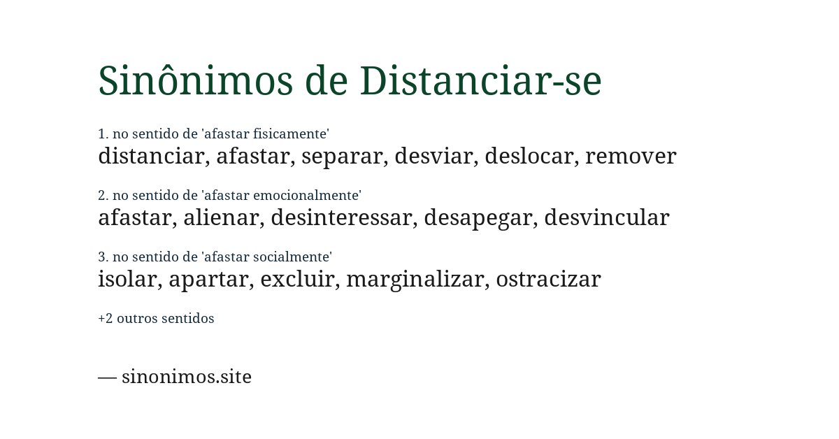 Sinônimo de distanciar-se