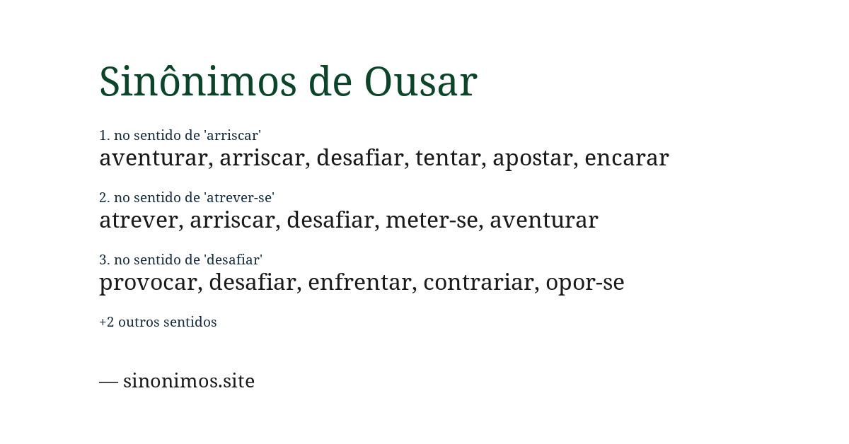 Sinônimo de ousar