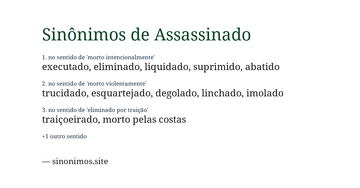 Sinônimo de assassinado
