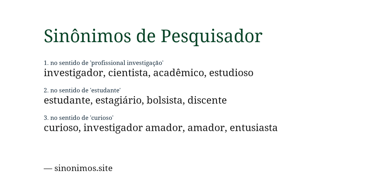 Sinônimo de pesquisador