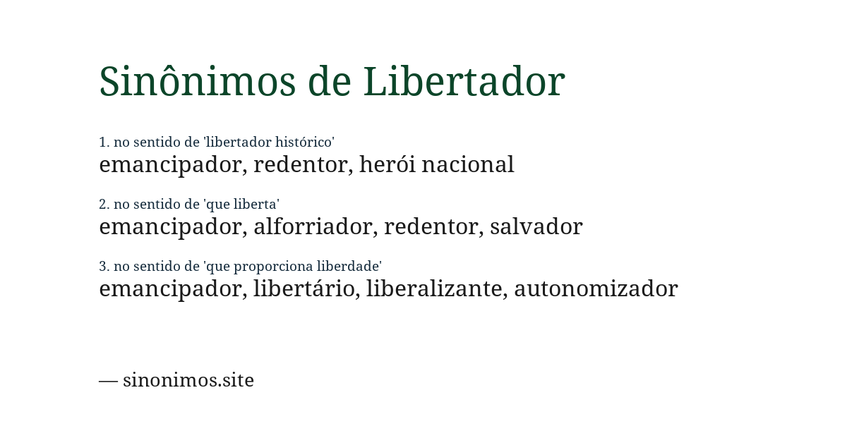 Sinônimo de libertador