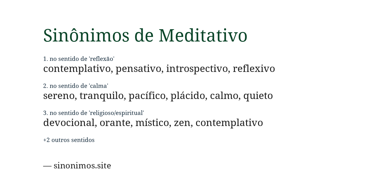 Sinônimo de meditativo