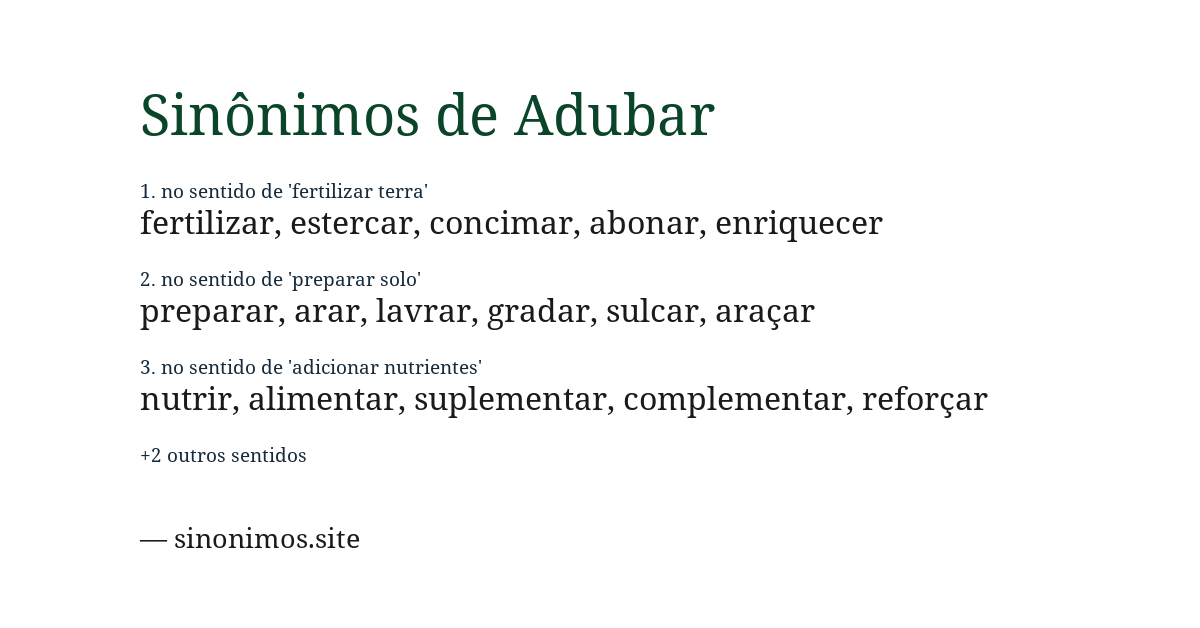 Sinônimo de adubar
