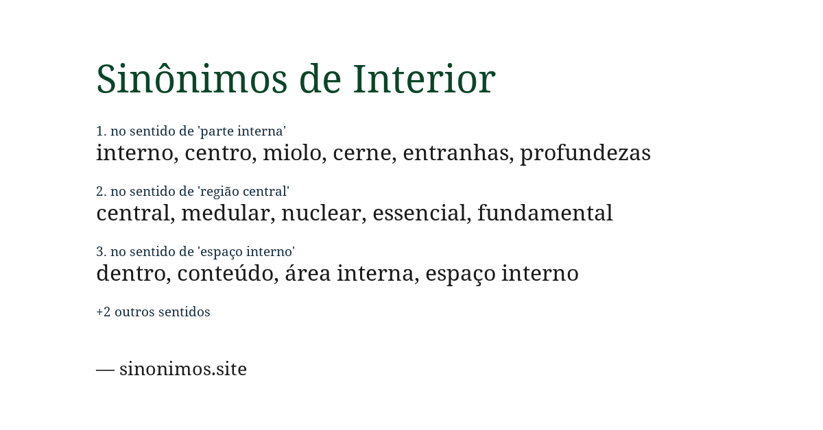 Sinônimo de interior