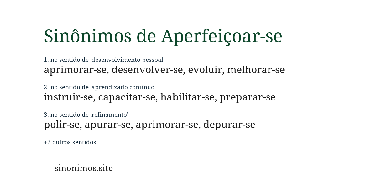 Sinônimo de aperfeiçoar-se