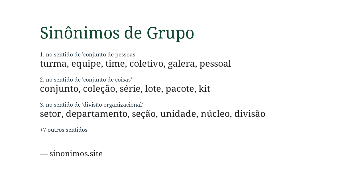 Sinônimo de grupo