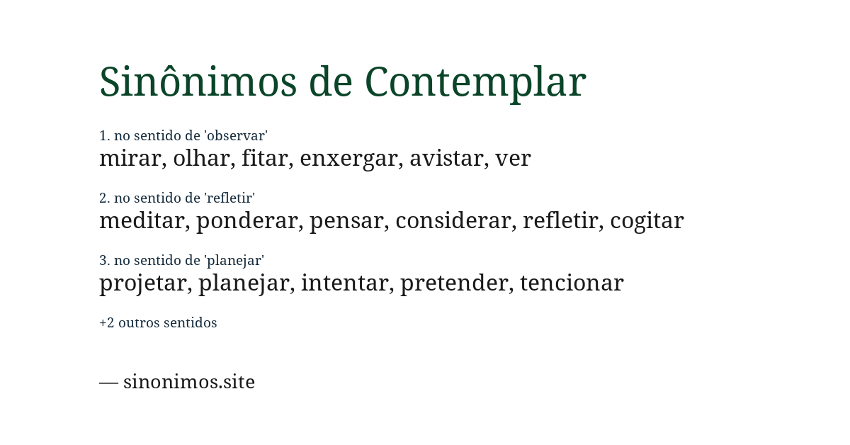 Sinônimo de contemplar