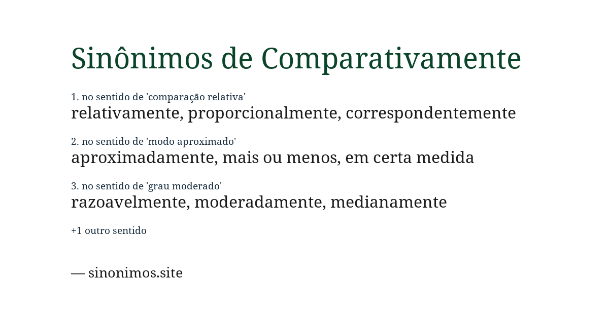 Sinônimo de comparativamente