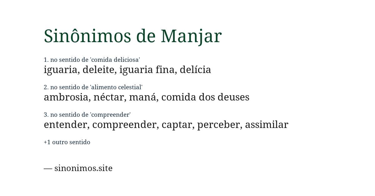 Sinônimo de manjar