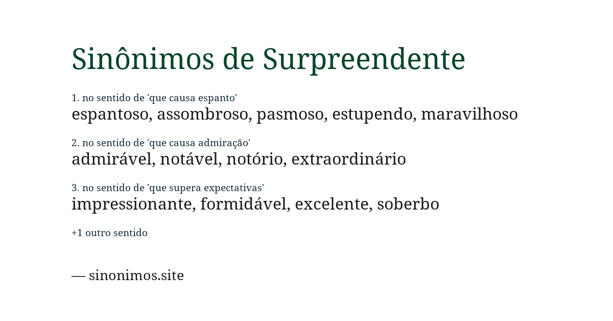 Sinônimo de surpreendente