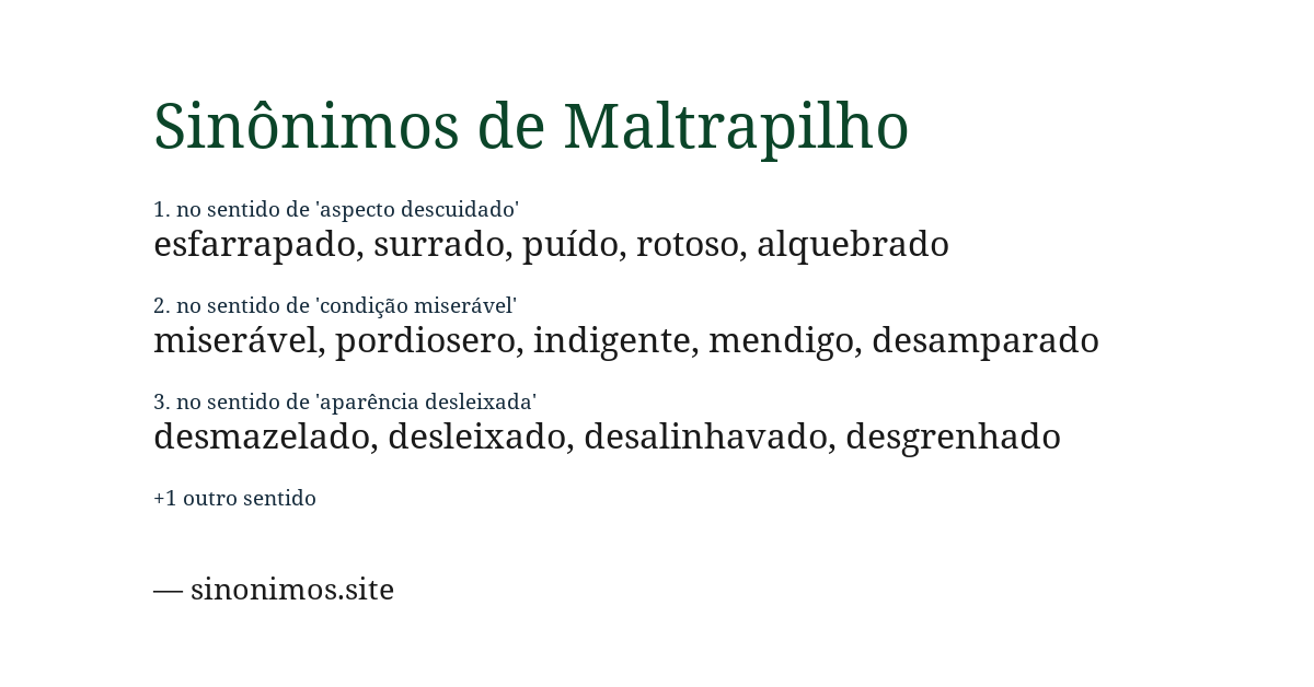 Sinônimo de maltrapilho