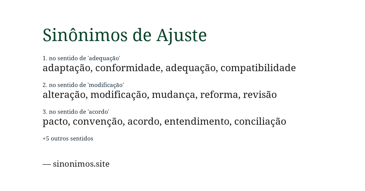 Sinônimo de ajuste