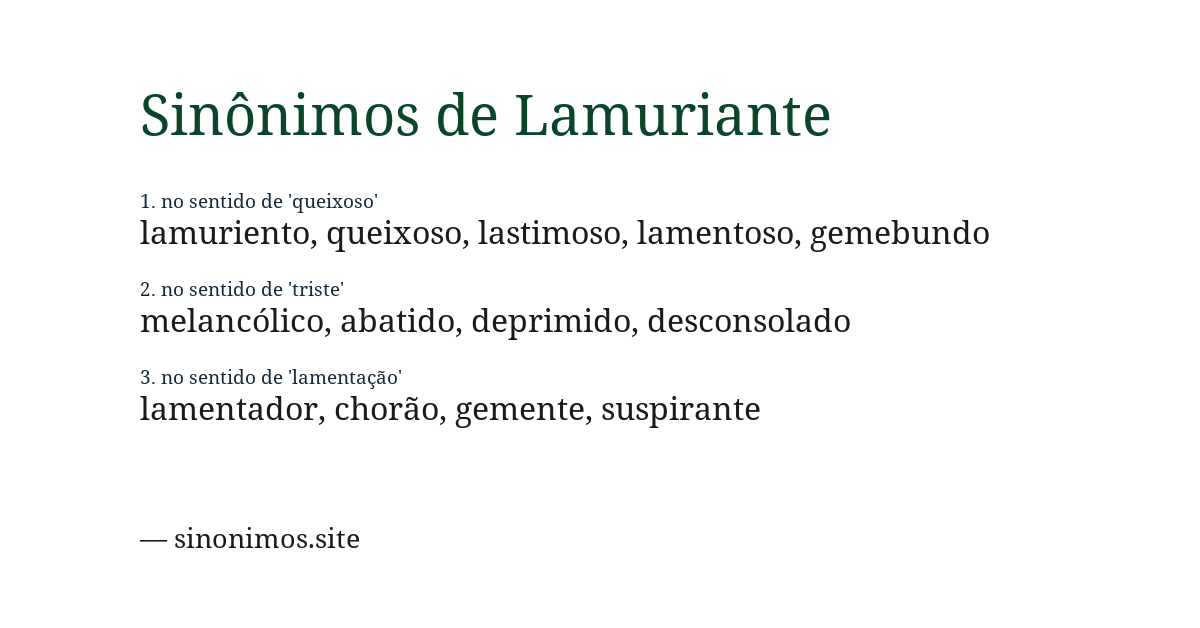 Sinônimo de lamuriante