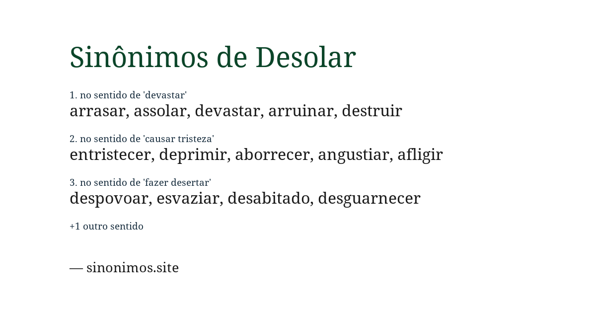 Sinônimo de desolar