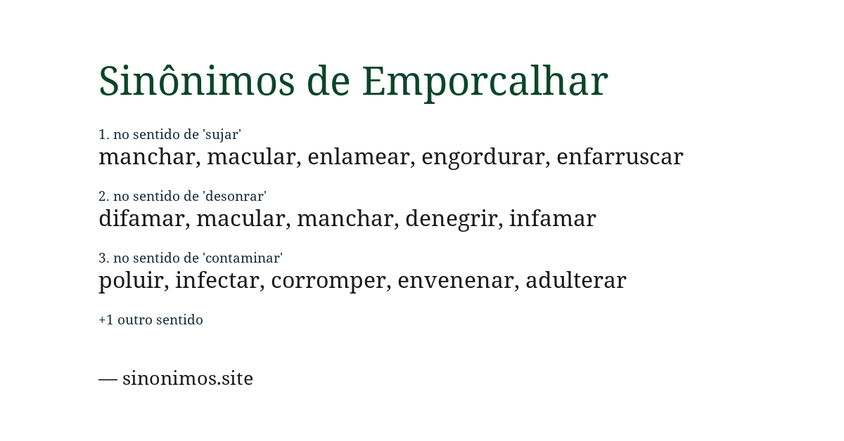Sinônimo de emporcalhar