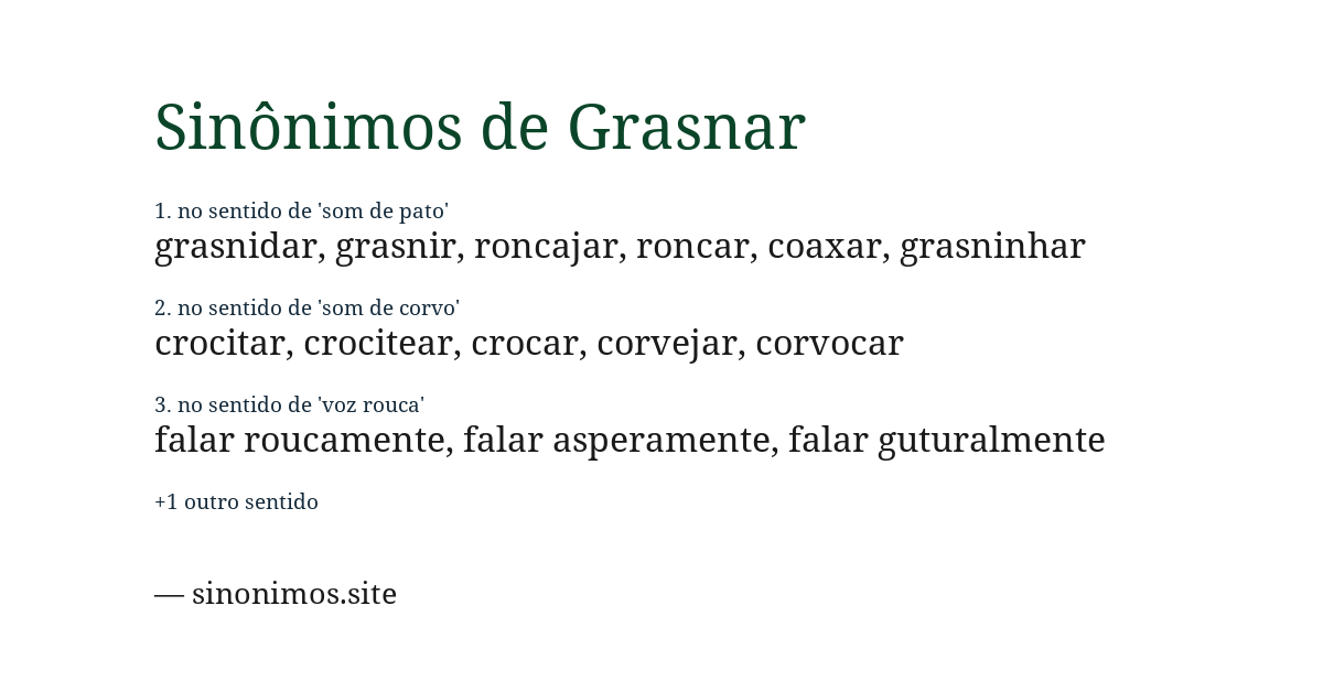 Sinônimo de grasnar