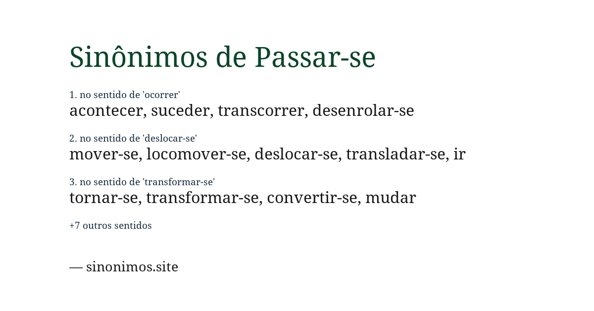 Sinônimo de passar-se