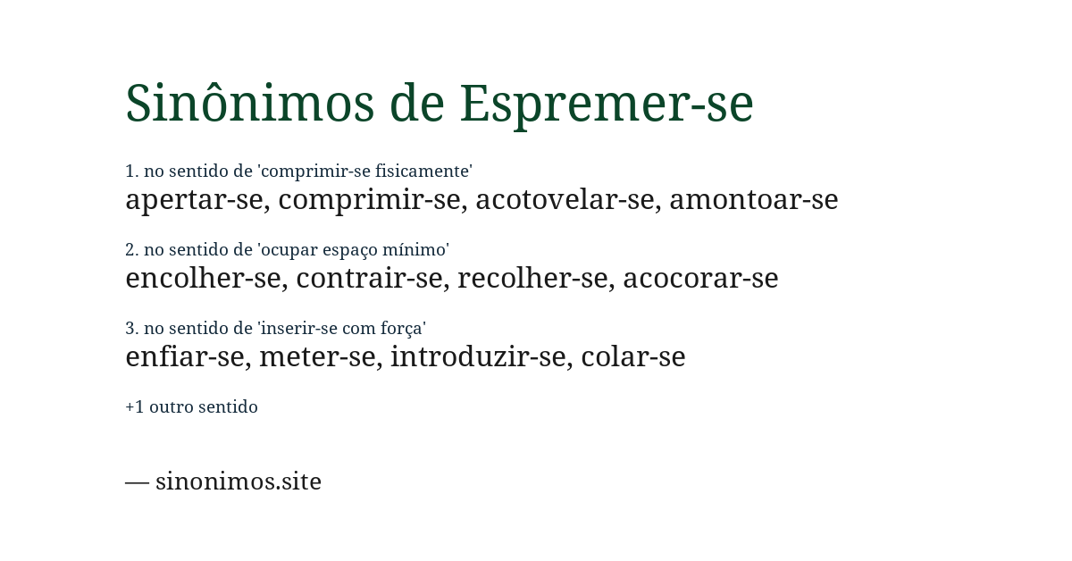 Sinônimo de espremer-se