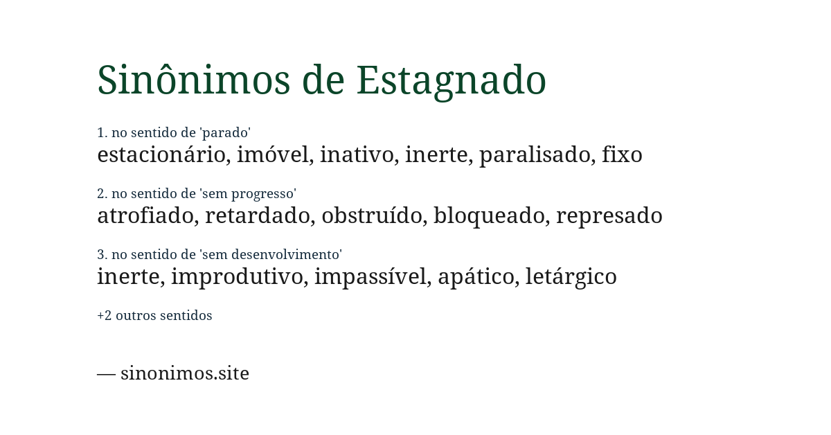 Sinônimo de estagnado