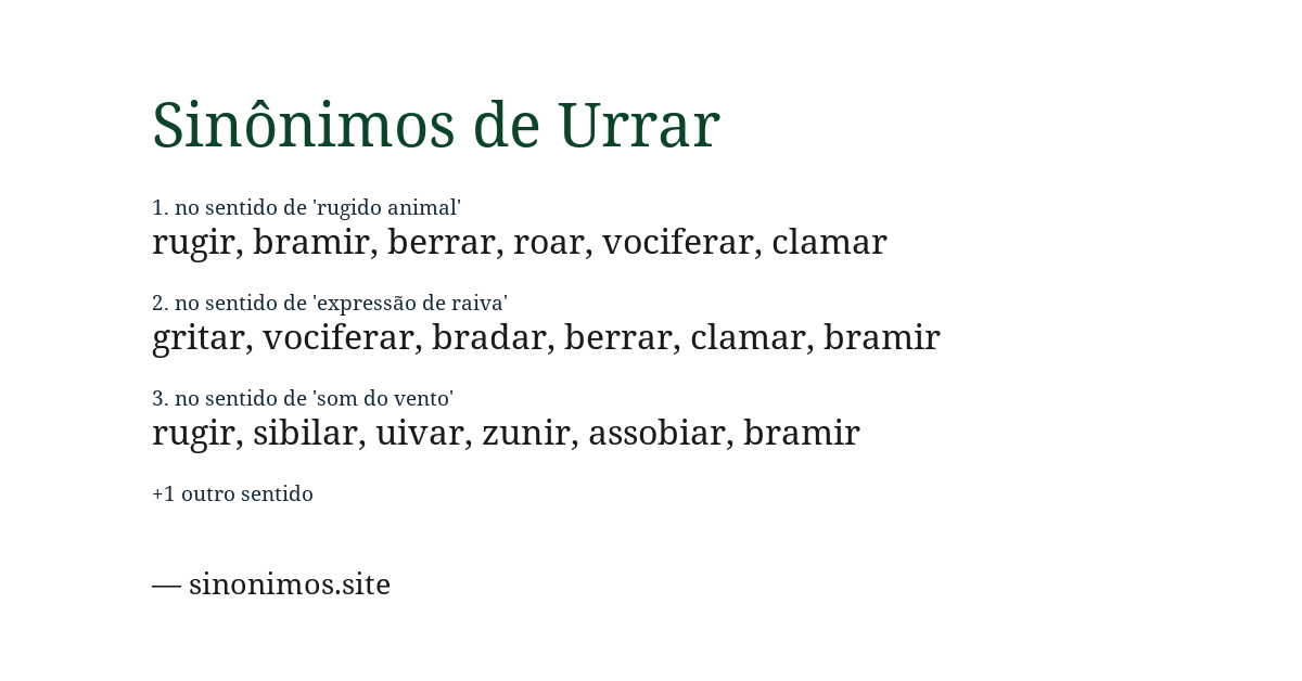 Sinônimo de urrar