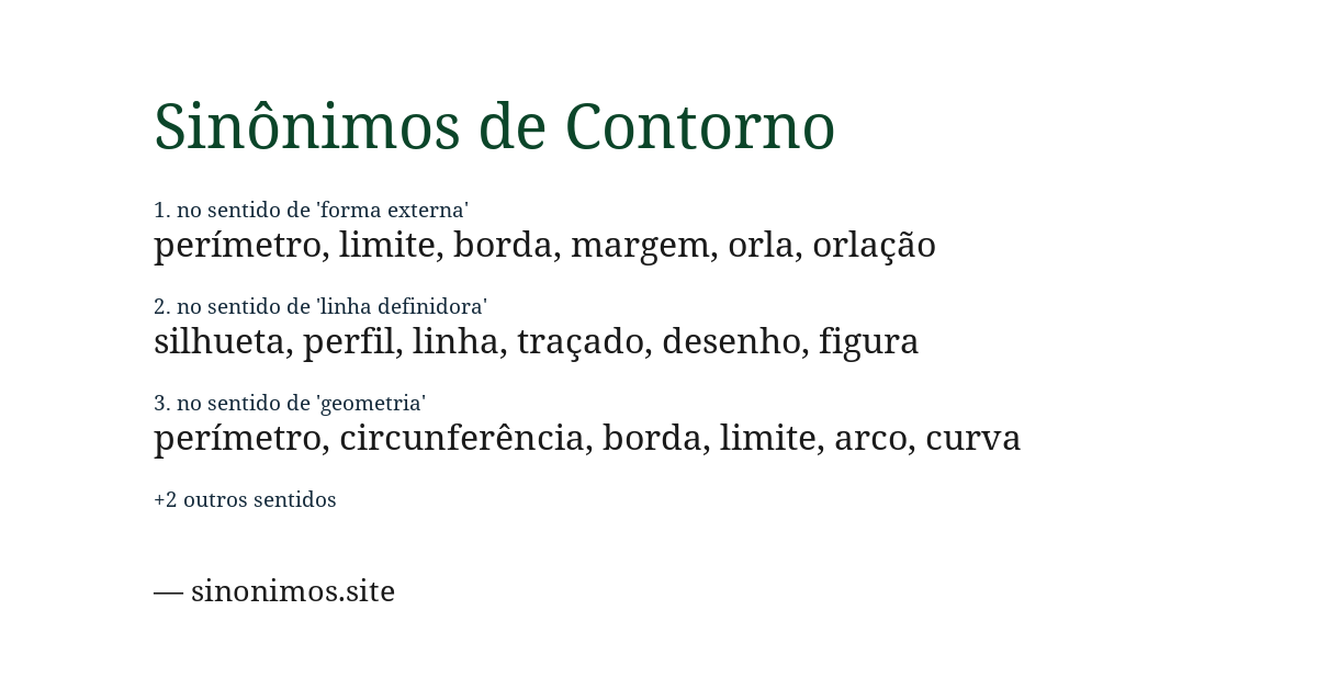 Sinônimo de contorno