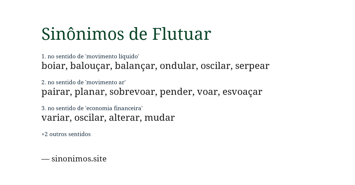 Sinônimo de flutuar
